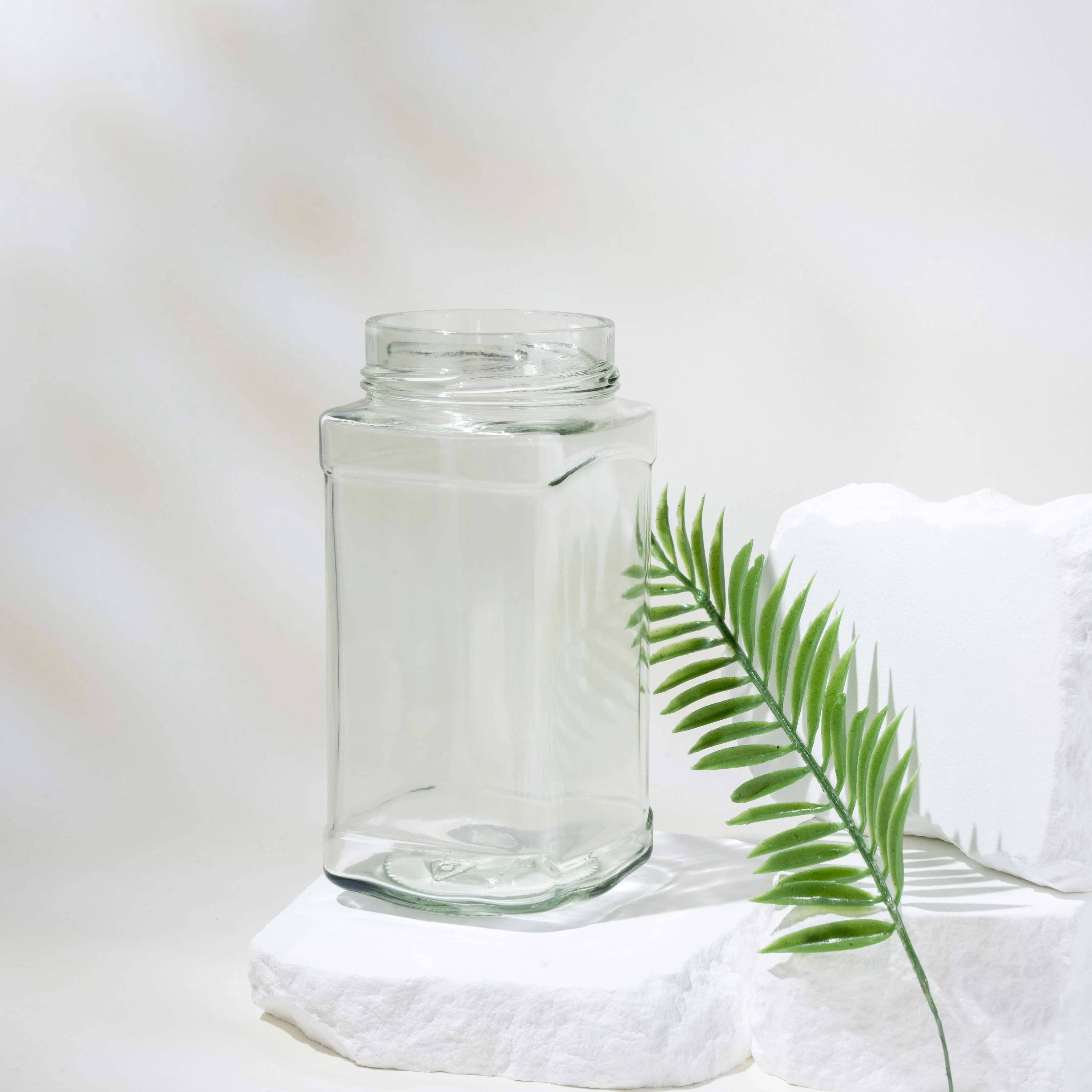 19OZ Square Glass Jar-Premium Quality Handcrafted for Storage and Decorative Purposes