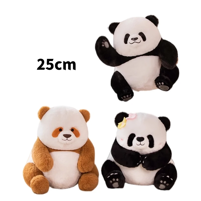 2023 famous Chinese baby panda stuffed plush animal toy soft furry doll customized stuffed cute panda decorate keychain