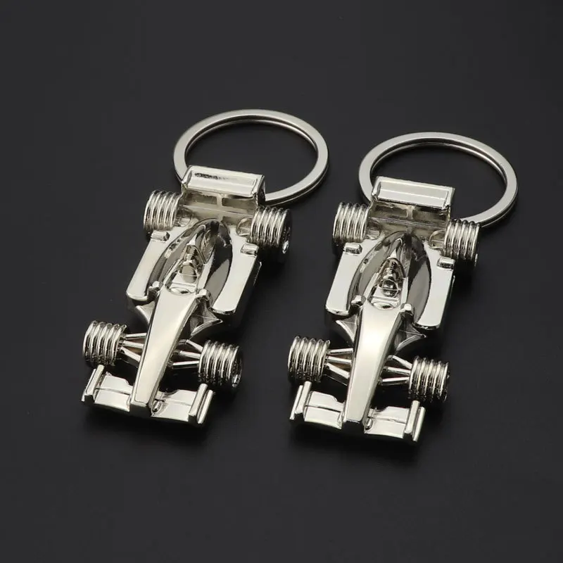 27mm*60mm Wholesale Newest and Fashionable Mini Formula Car Metal Keychains Metal Crafts Hardware Accessories
