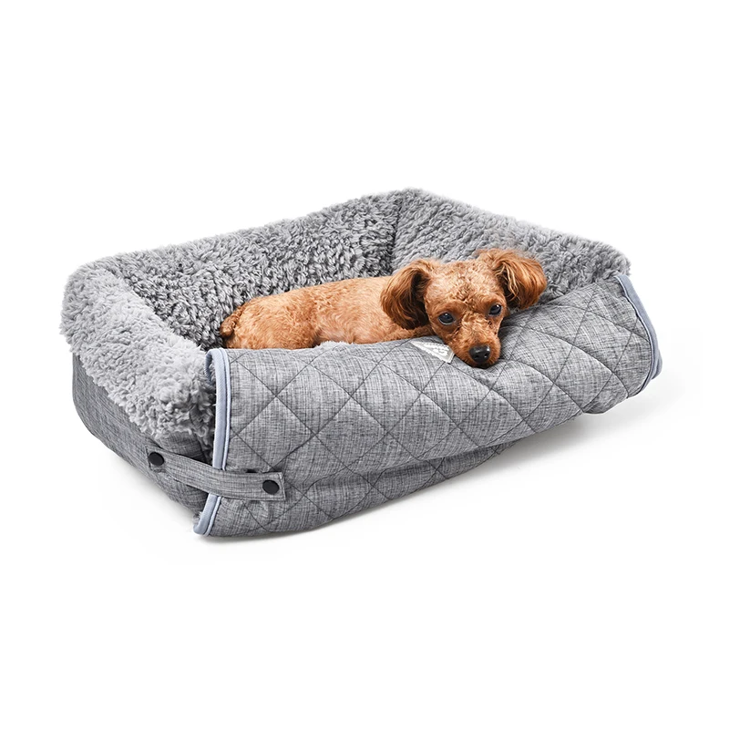 Recycle Material Long Plush Dog Bed Pet Blanket For Sofa with Non-slip bottom