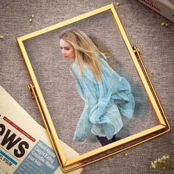 Birthday Souvenir Acrylic Glass Cover Picture Decor Custom Portrait Acrylic Plaque With Golden Frame