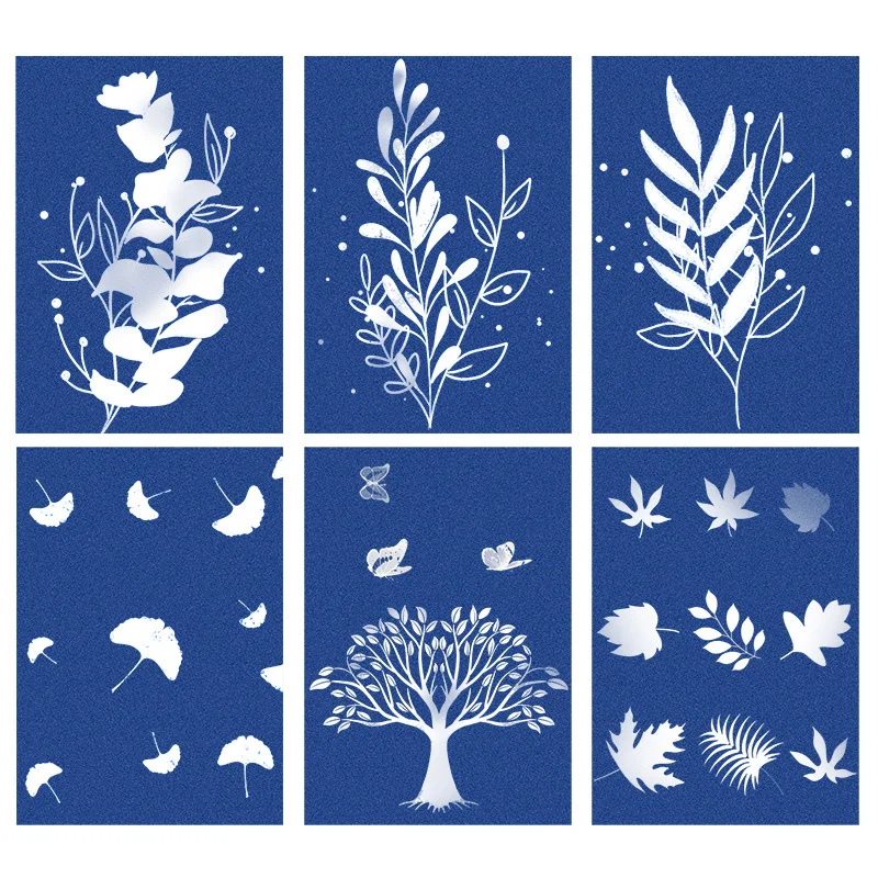 Sun Print Paper Cyanotype Paper Kit Solar Drawing Sensitivity Sun Print A5 Nature Printing Paper for Kids DIY Arts Crafts