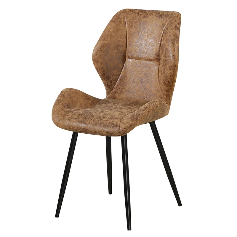 Home Furniture Brown Fabric Upholstered Seat Dining Chairs
