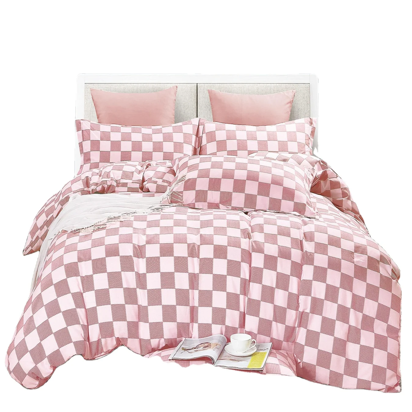 Factory Directly Supply Checkerboard  Summer Quilts Bedding Sets Bedding Set Top Ranking Bed Sheet Pillow case Cover Set