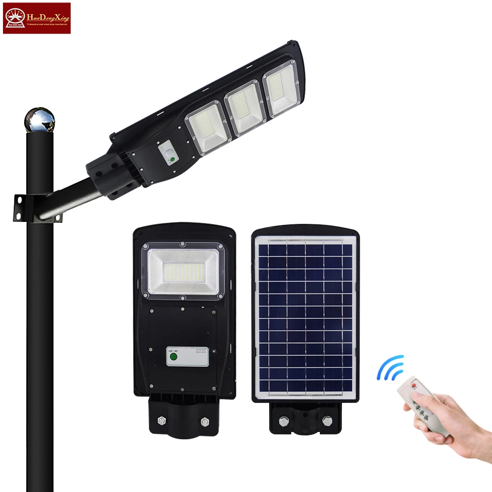 Remote Control 30W 90W Integrated LED Solar Street Light Aluminum Shell Sensor Solar Installation Garden Road White Emittance