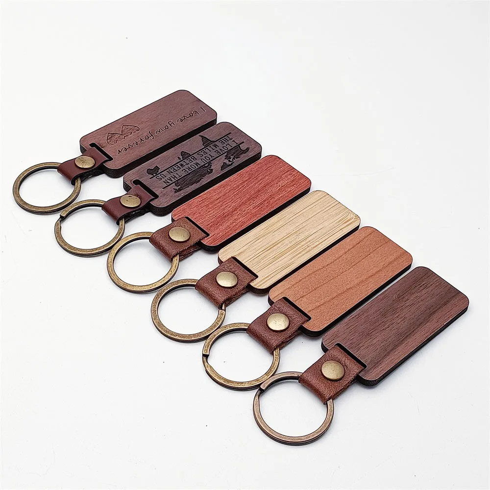 Personalized custom genuine leather pu leather keychain leather customization