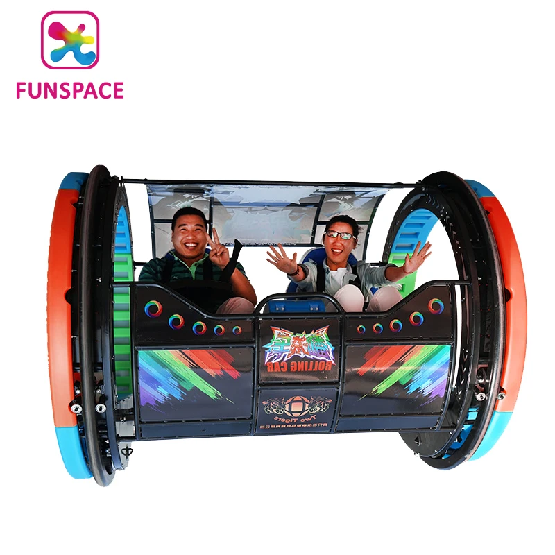 Funspace Hot sale New style Outdoor Fun Fair Playground Rides 2 Seats 360 Degree Remote Control Rolling Car for outdoor