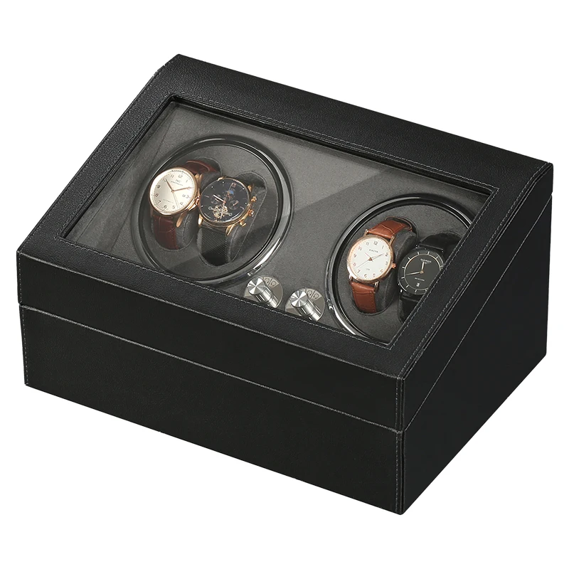 Luxury PU leather LED Watch winder 4 + 6 automatic 10 slots watch package winder