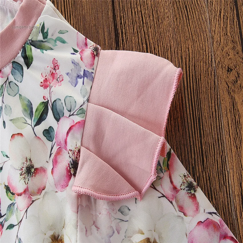 clothing manufacturers Newborn Infant Baby Girl Floral Tops+Long Pants 2PCS Outfits Clothes Set