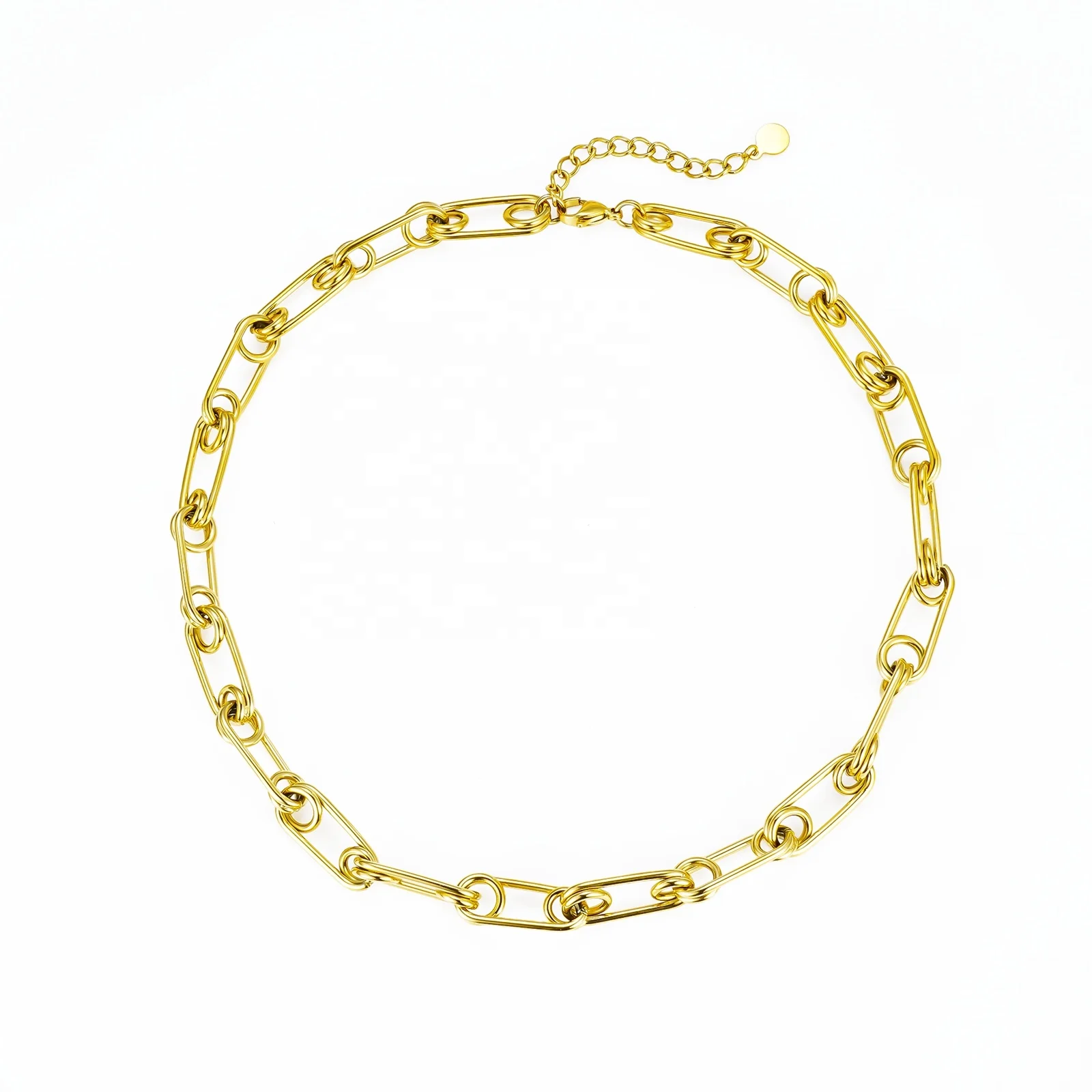 Custom Fashion Jewelry 18K Gold Plated Stainless Steel Spike Leaf Nail Personality Necklace Cuban Chain Necklace For Women