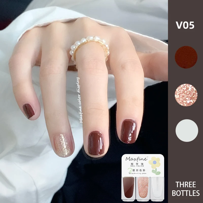 3 in 1 Nail Polish Waterproof Nail Polish Quickly Air Drying Halal Triple Nail Polish