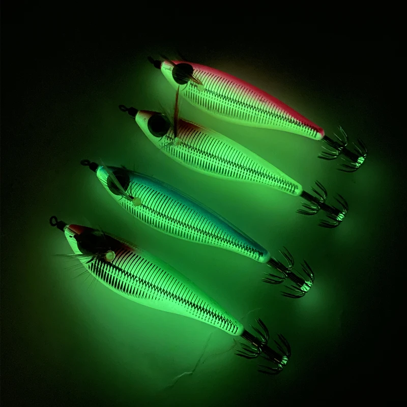 Octopus Cuttlefish Japanese Squid Jig Luminous Wood Shrimp Squid Hook Fishing Lure Lure Squid Cuttlefish Jigs Lures