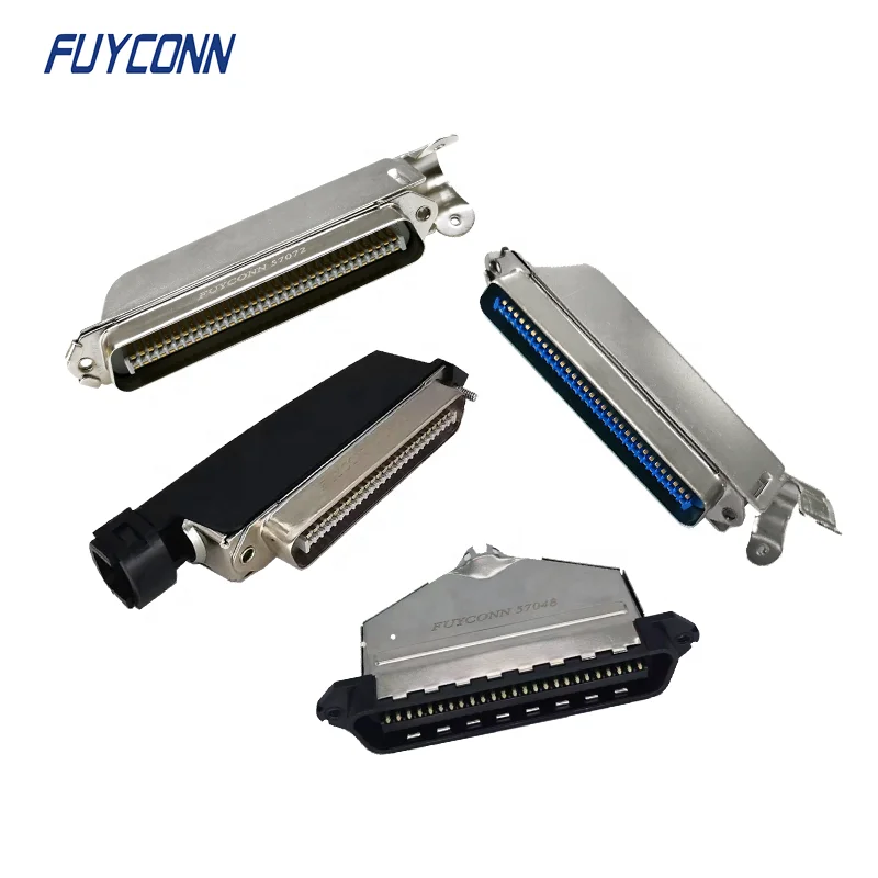 50 контактов, 64 контакта, Штекерный разъем амфенола, центральный IDC, обжим 25 пар, 32 пары, коннектор для кабеля RJ21 с металлической блендой