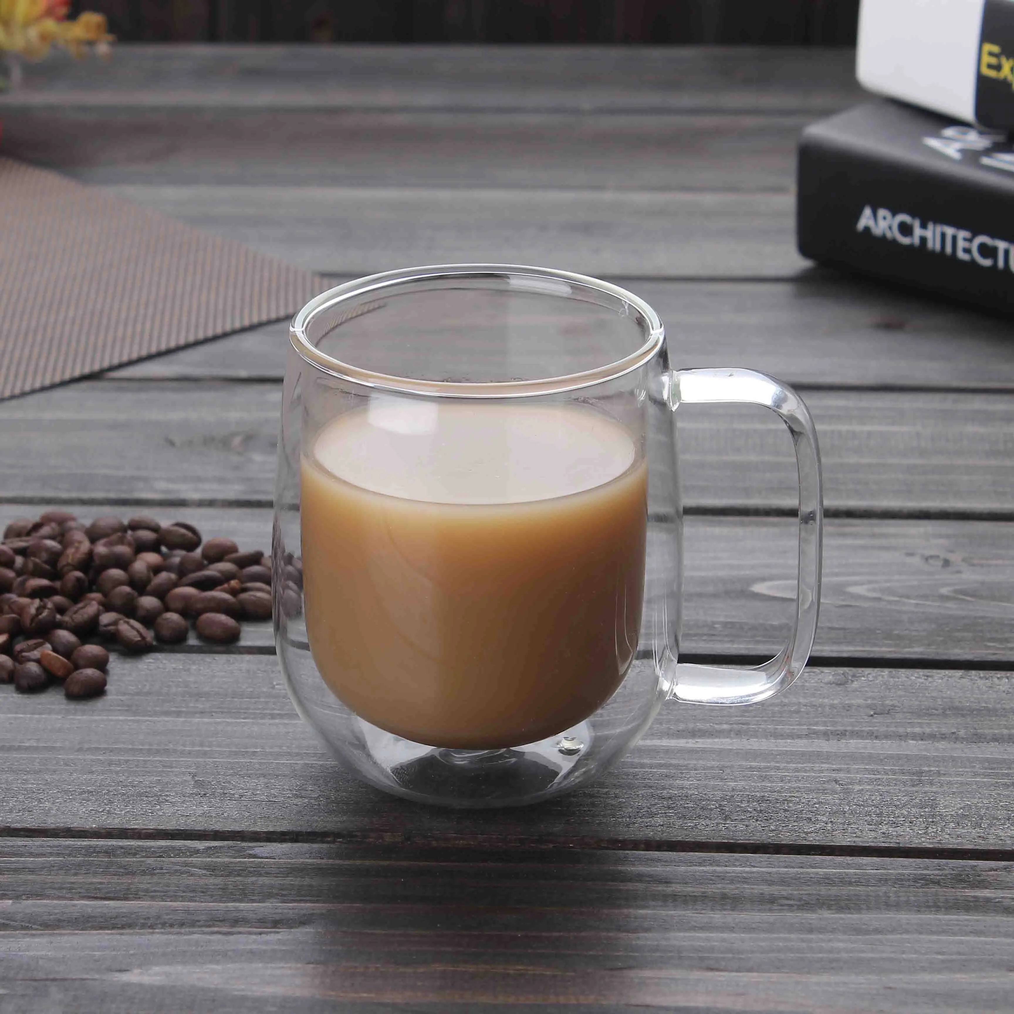 high borosilicate clear glass tea mugs coffee mugs