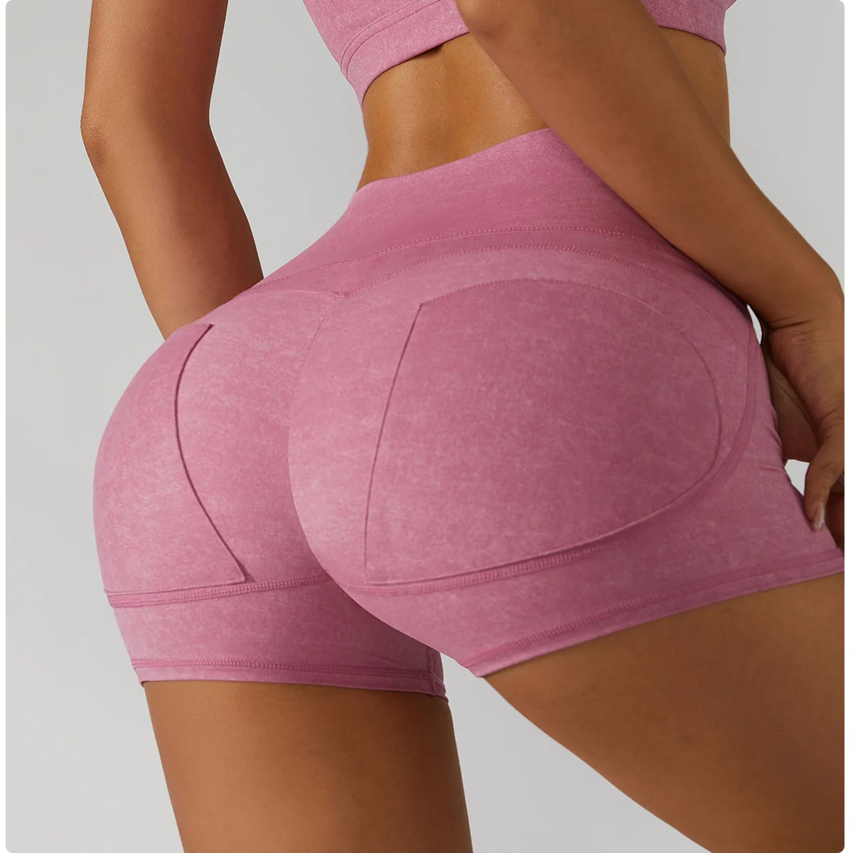 New style jeans naked yoga gym biker shorts women running dance fitness pants