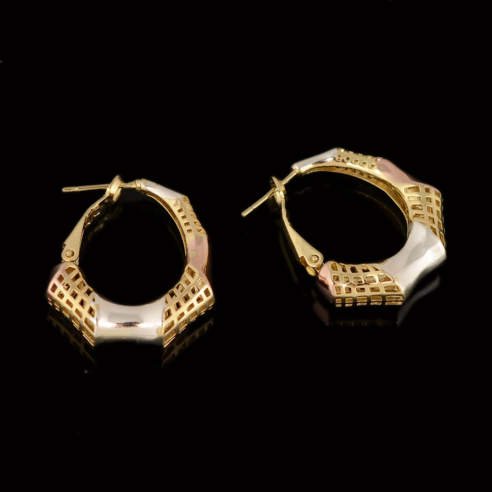 BPOYB No Fade Simple Fashion Dubai 24k Gold Plated Jewelry For Women African Bridal Wedding Gifts Party Necklace Earrings Sets