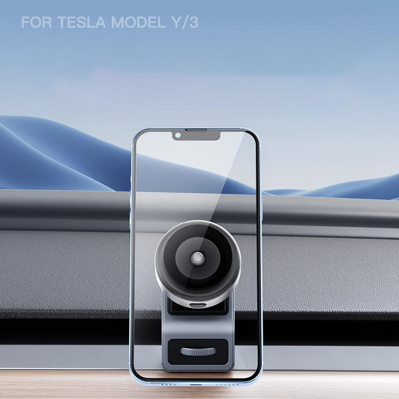Suitable for Tesla model3/Y vacuum suction cup wireless charging car bracket hovering screen adsorption car phone holder