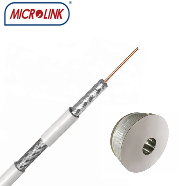 Microlink Best Quality RG6 Coax Cable 75-5 & 75-3 Efficient Flexible RG58 RG59 RG6 RG11 Coaxial Cable