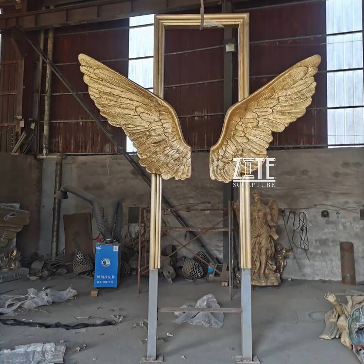 Hot Sale Outdoor Decoration Sculpture Bronze Angel Wings Statue
