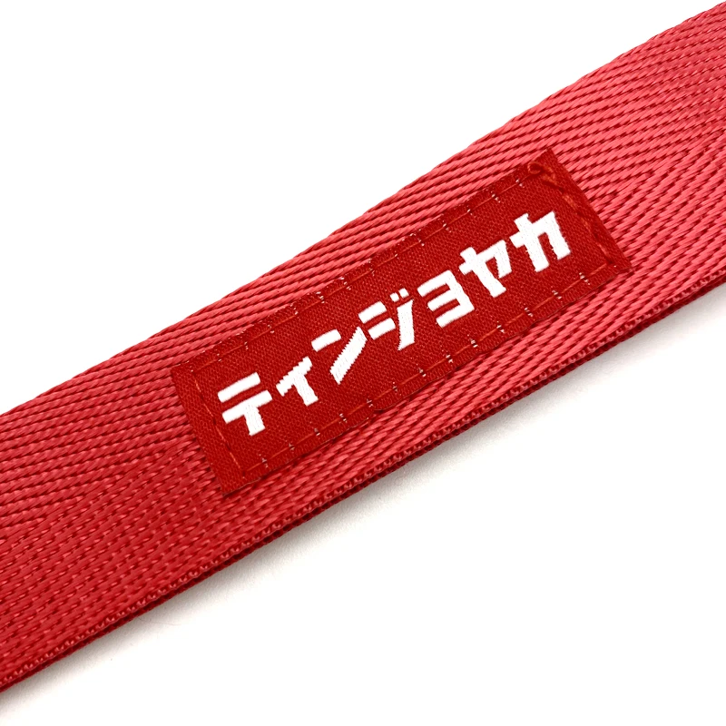 Climbing Both Side Jacquard Brand Logo Lanyards for Overcoats Stylish Black Metal Lock Ring Custom Short Keychain