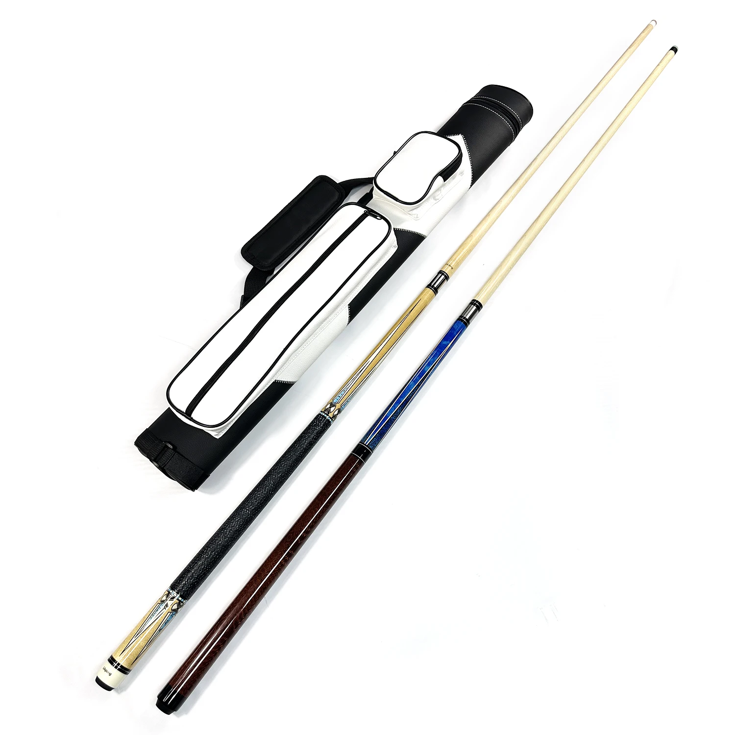 Premium Billiard Pool Accessory Kit 2B2S cue case + 1/2 Jointed Pool Cue Stick + Jump Break Cue