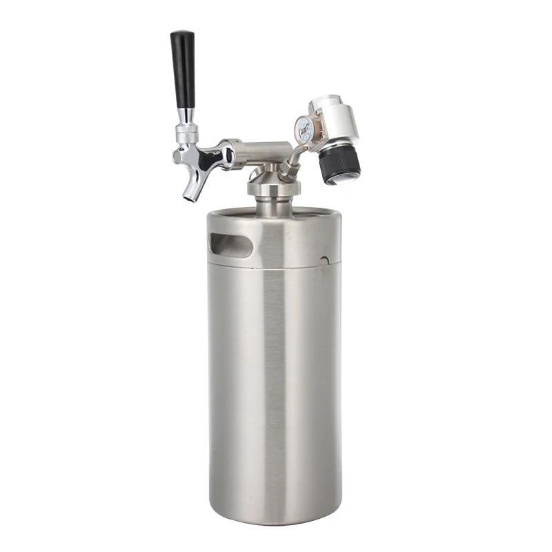 2L/3.6L/5L/8L Stainless Steel Mini Beer Keg with Non Adjustable Square Tap Beer Dispenser