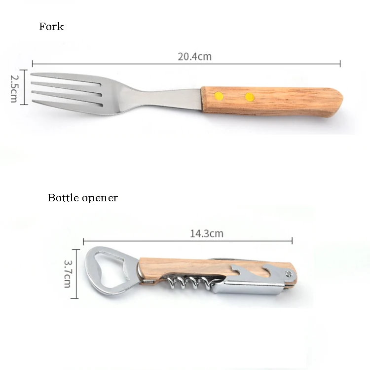 Barbecue accessories Stainless steel picnic tool set Cheese knife steak knife chopping board