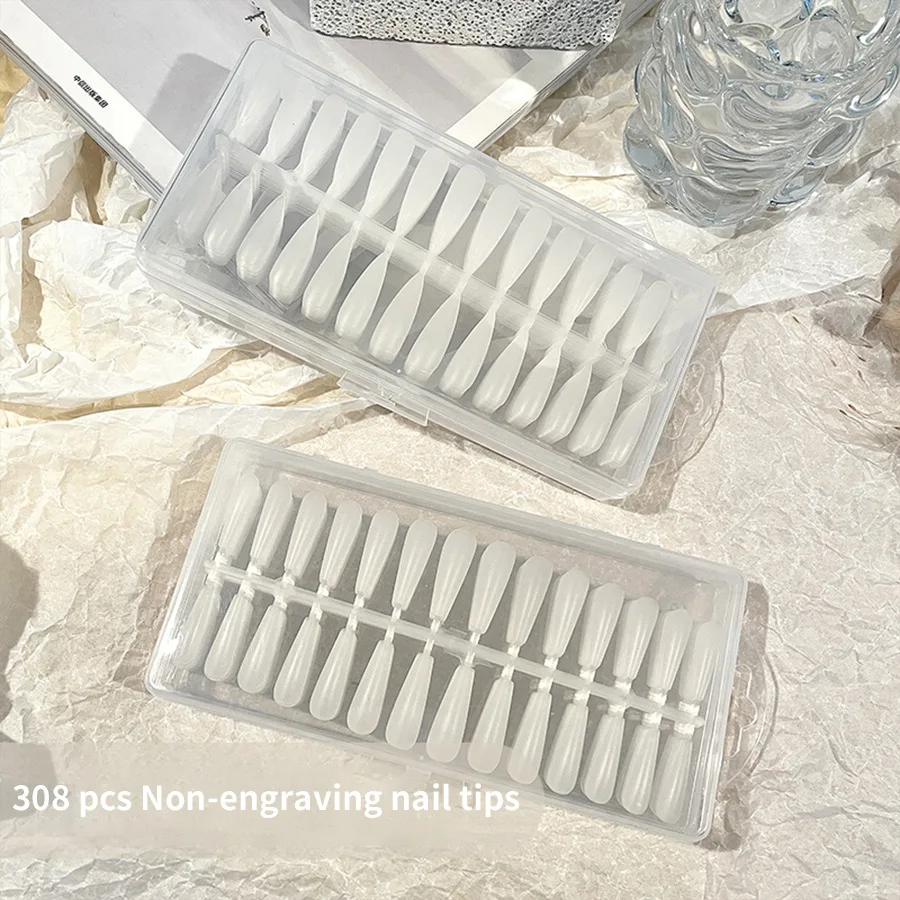 308Pcs/Box False Nails Art Tips Acrylic Finger Gel Polish Mold Sculpted Full Cover Press on Nails Manicures Accessories