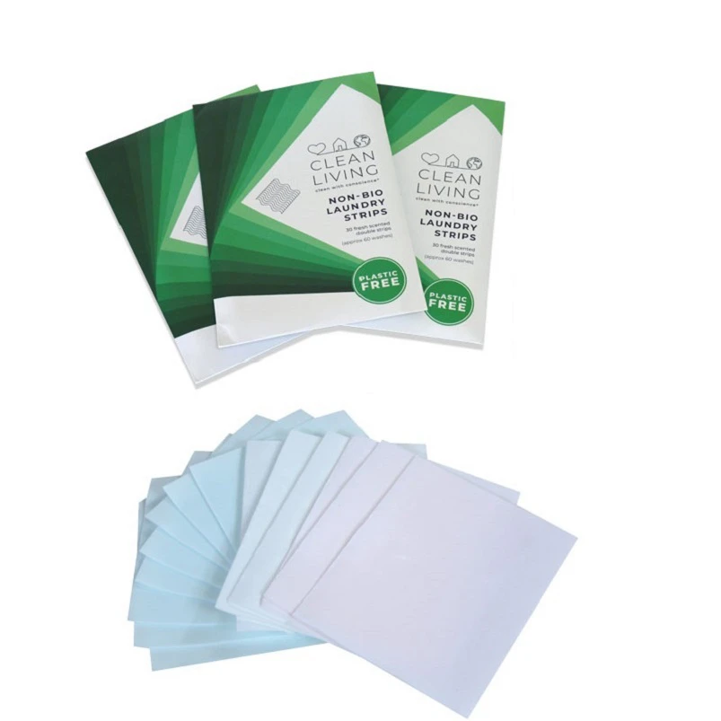 Hot selling eco friendly colorful home cleaning sheet biodegradable washing strips laundry detergent sheet