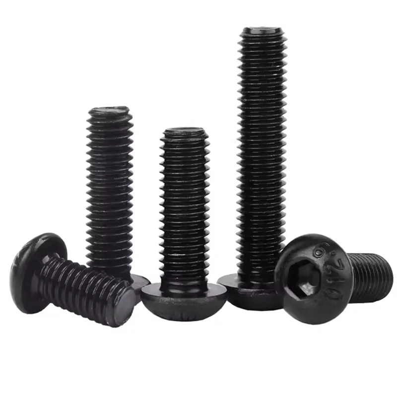10.9 Grade M3 M4 M5 M6 M10 1/4-20 6-32 8-32 5/16-18 Black oxide round hexagon socket cap bolt button head screw