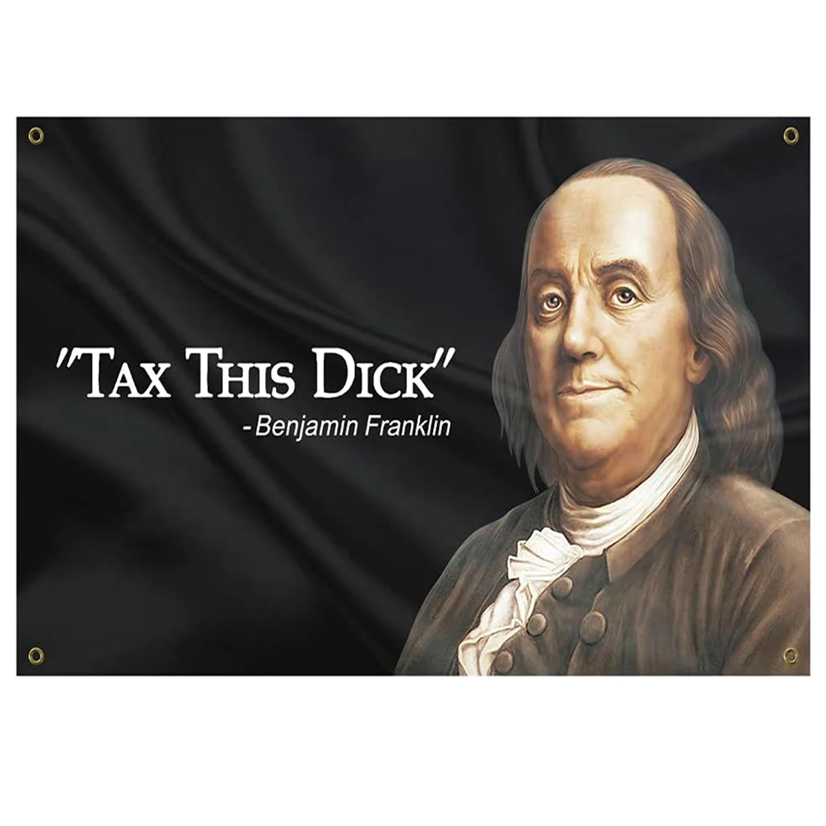 High quality custom 3*5ft 100% polyester and brass ring for university dormitory decoration Tax This Dick Benjamin Franklin Flag