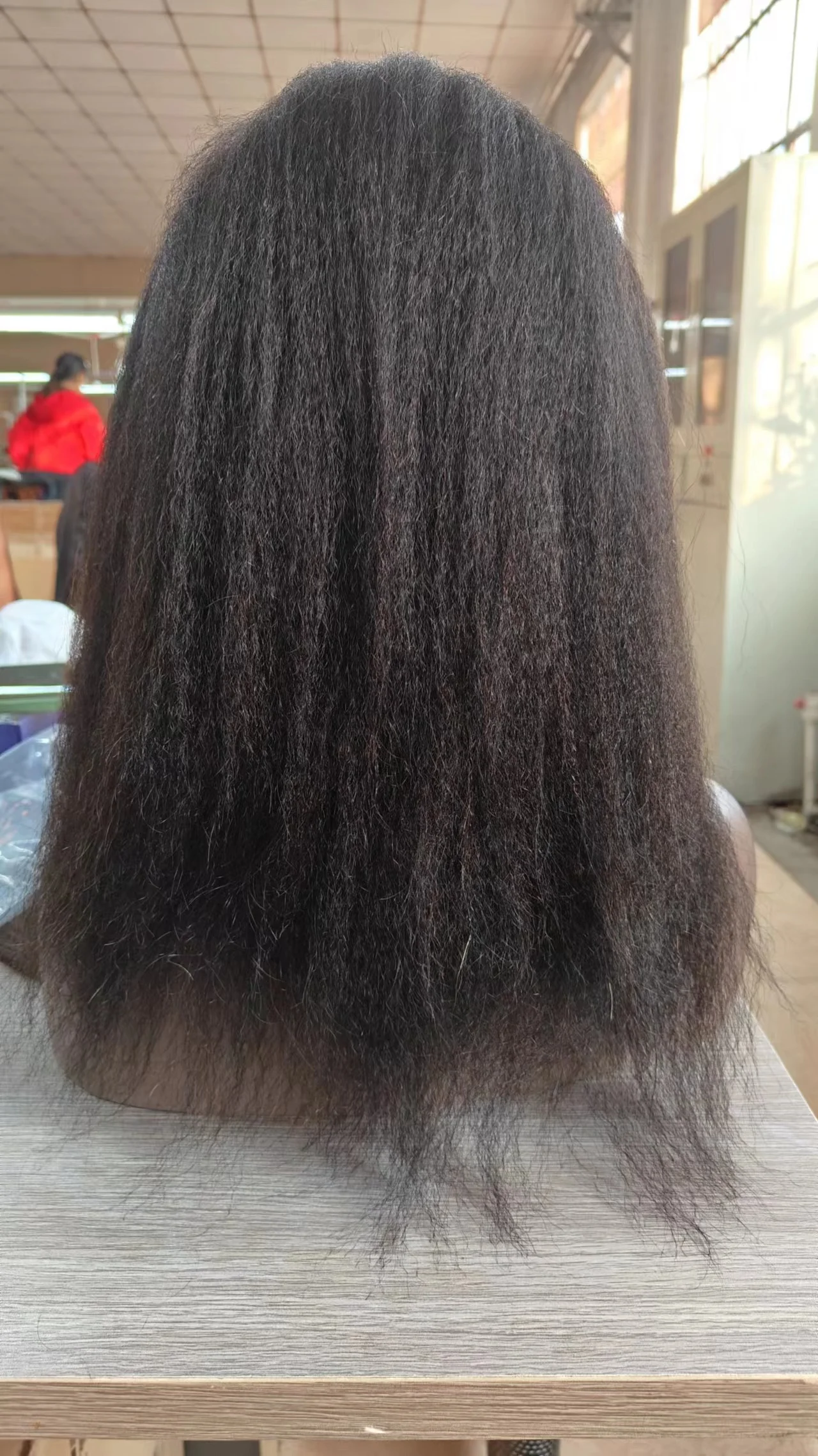 New launched Brazilian Kinky Straight Human Hair Wig Yaki Style  13*4 13*6 HD Lace Frontal Wig Full And Thick