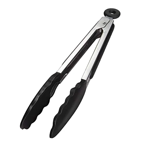 Wholesale Silicone Food Tongs 9 inch Bread Clip Stainless Steel Kitchen Tong Picnic Scald Proof Baked Meat Kitchen Food Tong