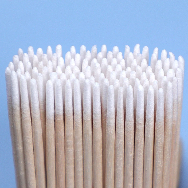 Sharp tip make ear cleaning bamboo lash wand wooden cotton stick swabs buds