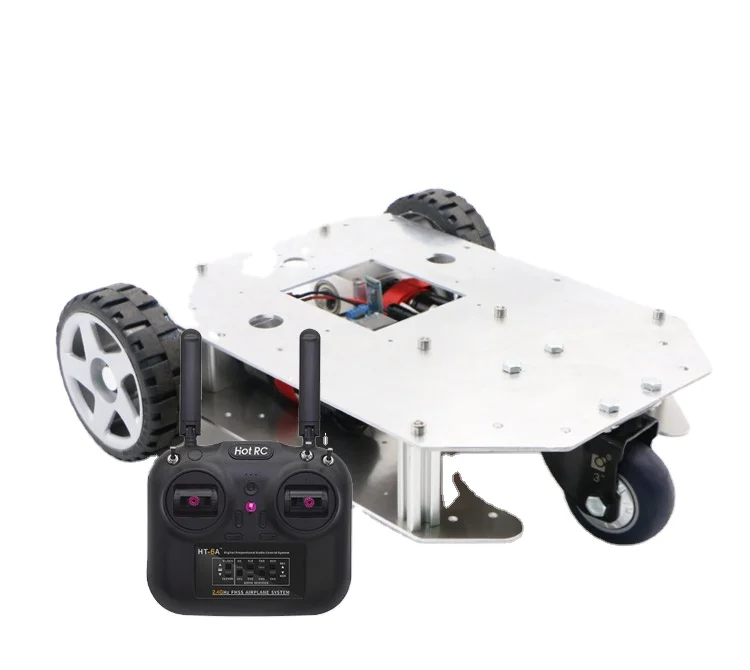 Three-wheeled smart car Raspberry pie Slam ROS lidar two wheel differential robot chassis for educational