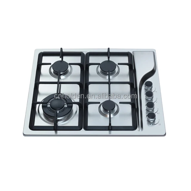 Built-in  LPG or NG 4 Gas Stove OEM Stainless Steel Silver Cooktop Gas Hob