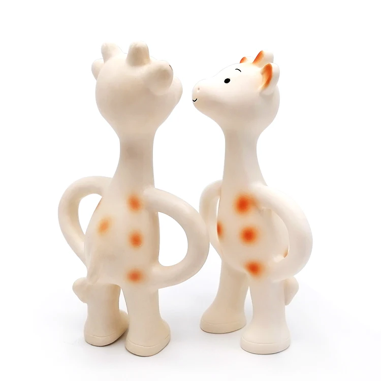 Organic Chemistry No Squeeze Sound Giraffe Teeth Teething Natural Rubber Toy