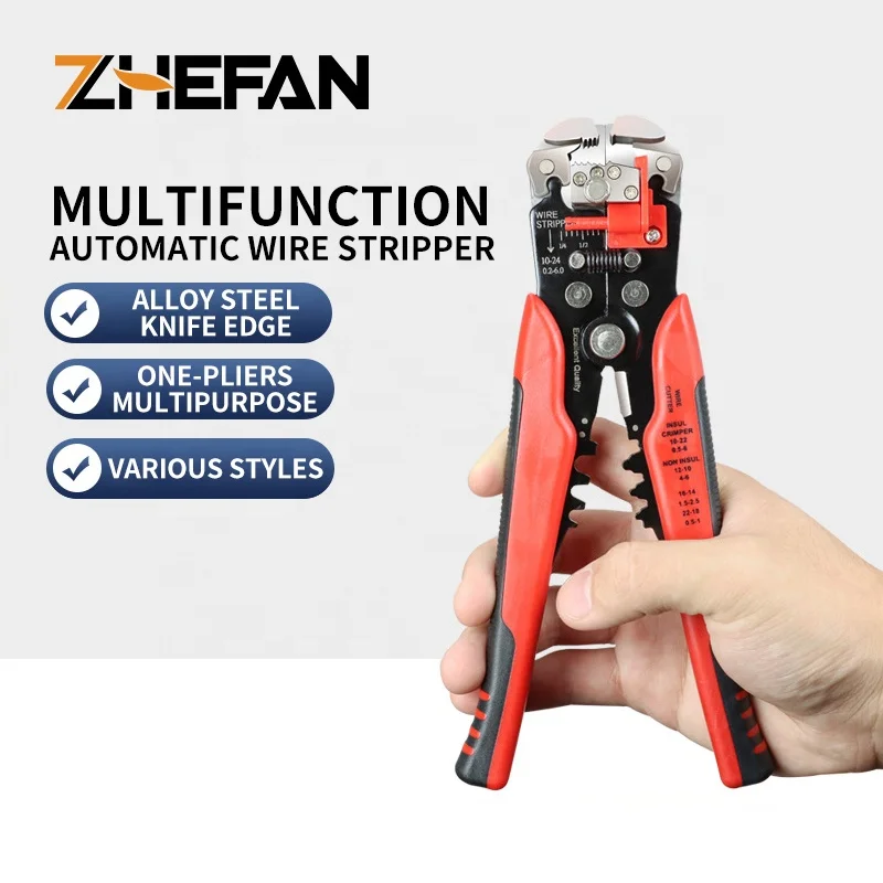 ZHEFAN 8 Inch Wire Stripper Self-adjusting Cable Cutter Crimp Automatic Wire Stripping Princer Cutting Plier Tool For Industry