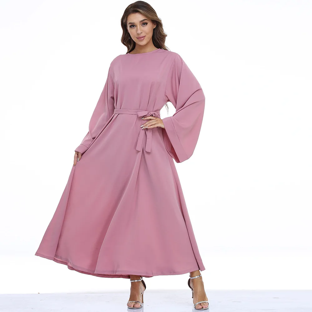 2025 Dubai saudi arabic muslim Eid dress one color breathable fabric Loose size  Official guarantee simple classic model abaya