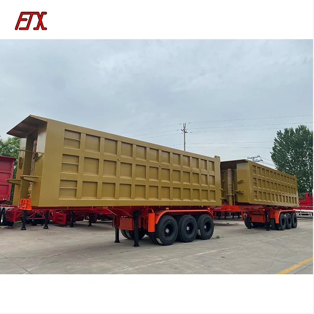 40t, 60t, 80t dump semi-trailer truck, 3-axle 4-axle 6-axle, U-shaped dump semi-trailer tractor, hydraulic mining truck