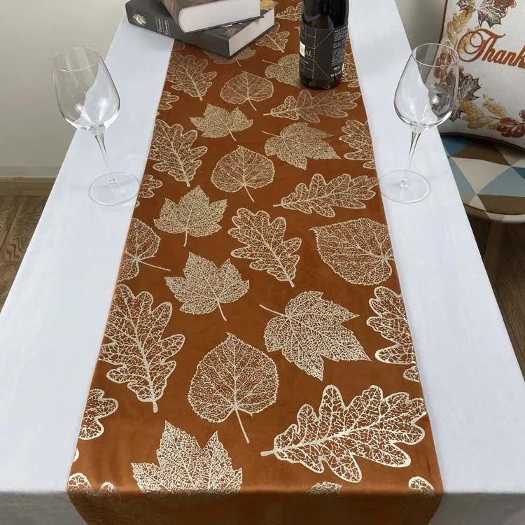 Wholesale custom factory made household dining table decoration leaf printed table rubbers set for harvest