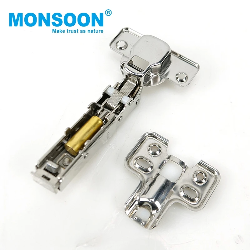 Stainless Steel Furniture Hydraulic Invisible Kitchen Full Overlay 35mm Clip on Cabinet Hinges Soft Close for Cupboard Bedroom