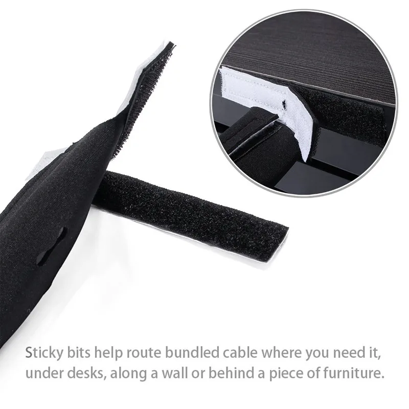Adjustable Neoprene Cord Organizer Cable Management Sleeve with Free Cable Ties for TV USB PC Computer