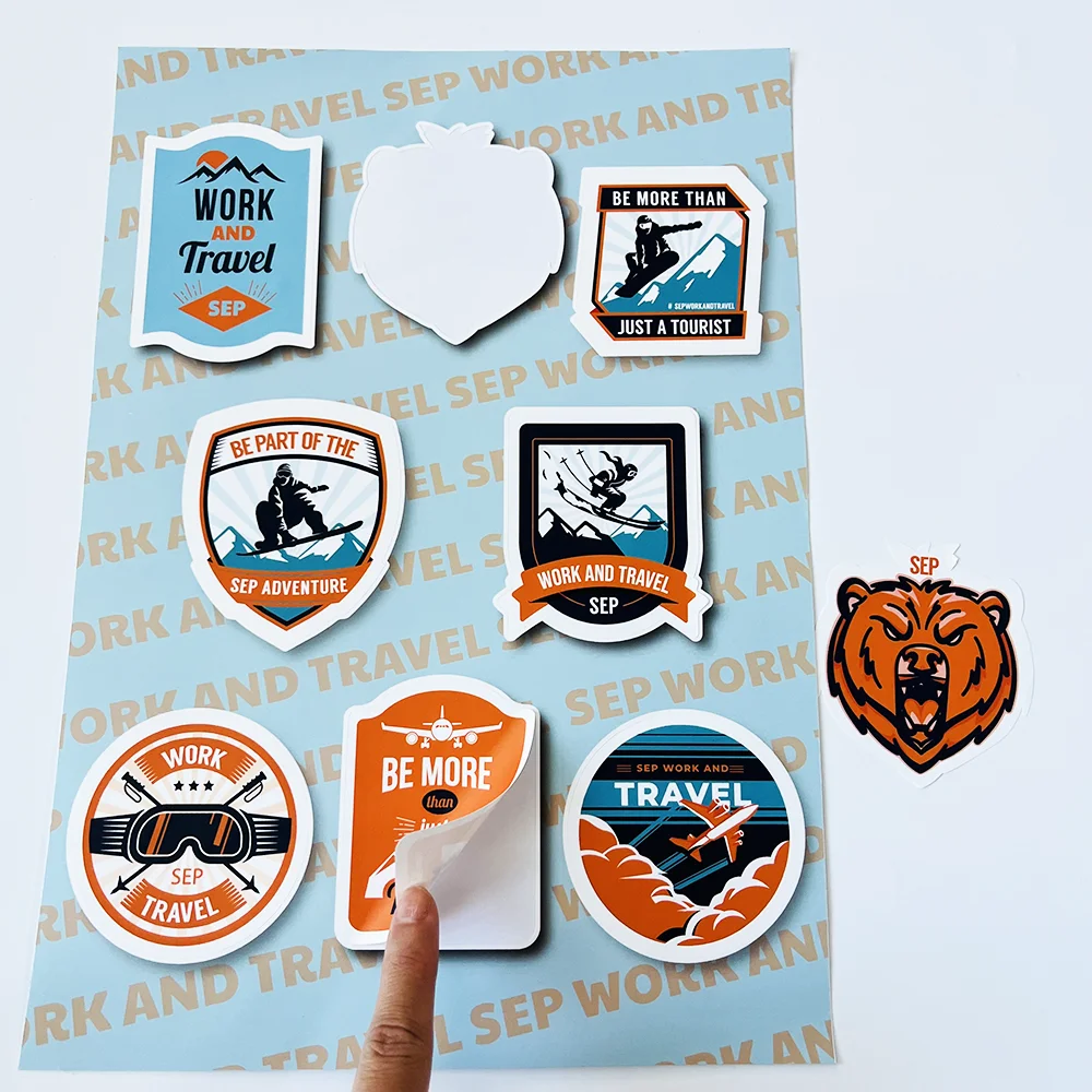 Waterproof Self Adhesive Sticker Custom Die Cut Vinyl Logo Sticker Sheets
