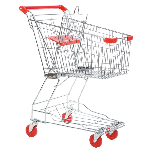 American Type 100L Metal Wire Customized Logo Retail Store Grocery Hypermarket Shopping Cart Trolley