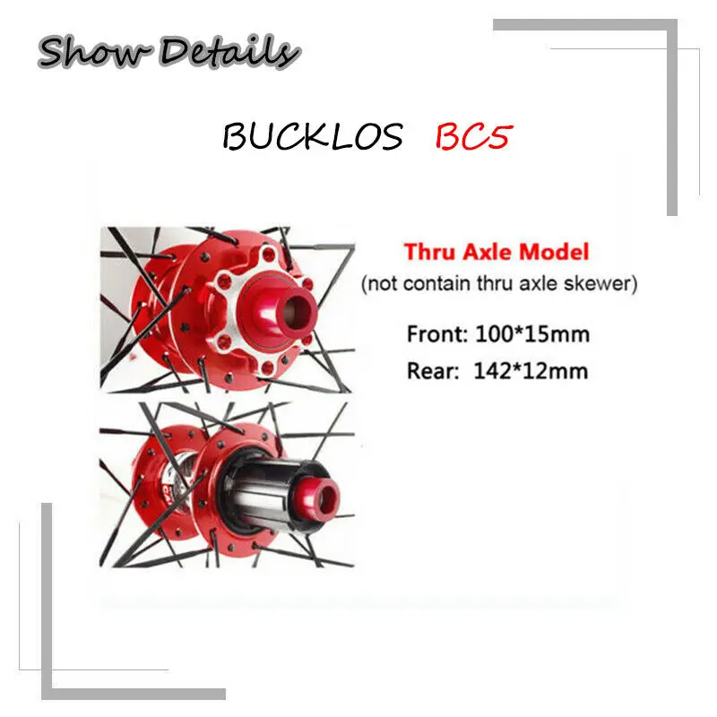 BUCKLOS 2022 Newest Customizable 26 27.5 29 Inch Carbon Fiber Wheels MTB Wheels 7/8/9/10/11 Speed Bike Wheels