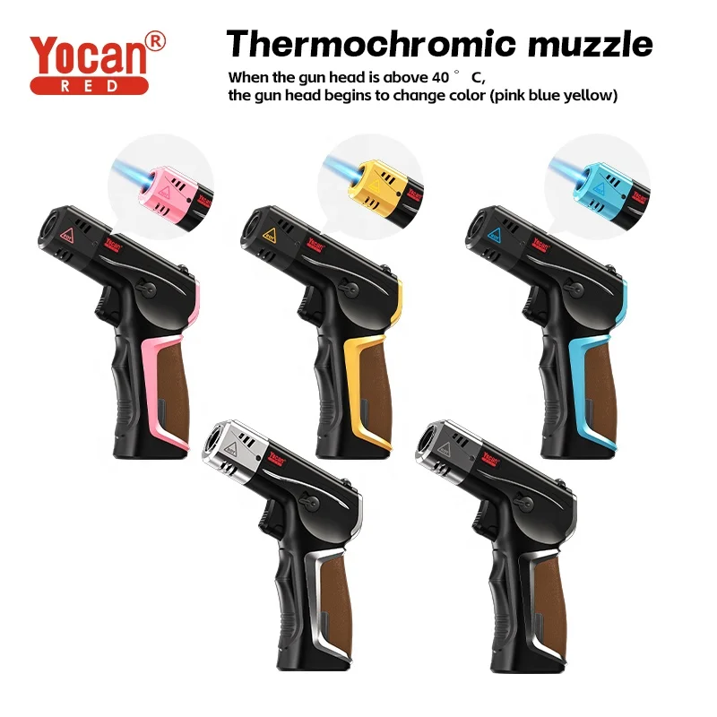 Outdoor Barbecue Handheld Gas Torch Heating Baking Lighters Waterproof High Temperature Flamethrower Torch