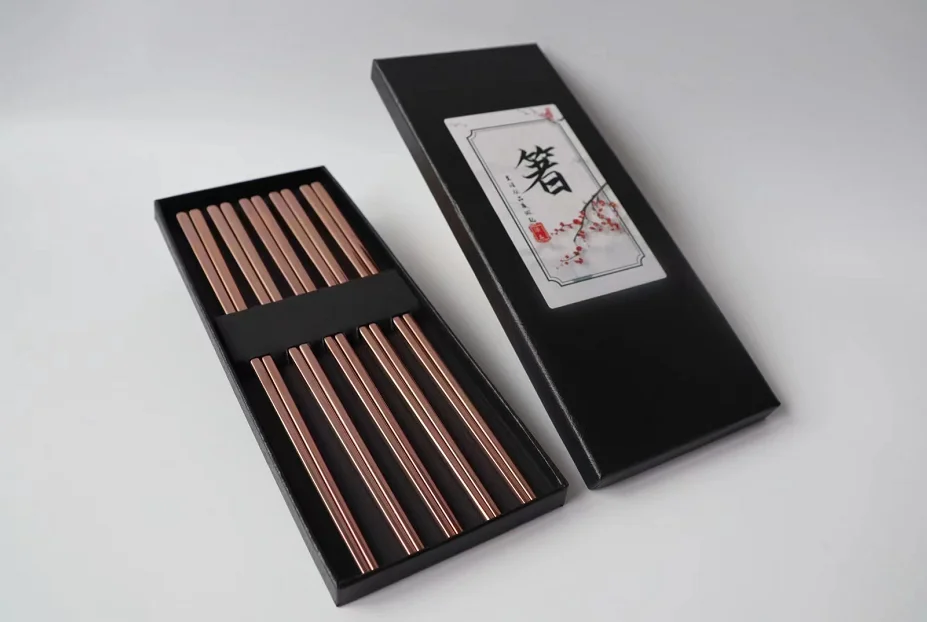 Reusable Dishwasher Safe Chop Sticks Cute Laser Engraved Non-slip Japanese Korean metal stainless steel chinese chopsticks