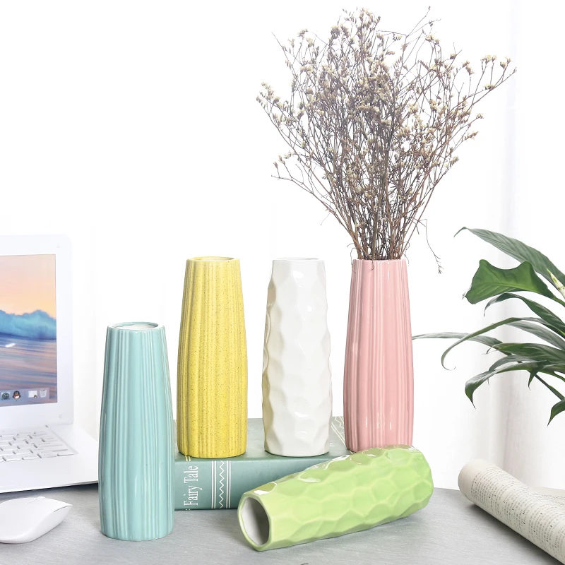 Minimalist House Decoration Vase Interior Accessories Tabletop Decorative Flower Vase White Ceramic Vase For Home Decor