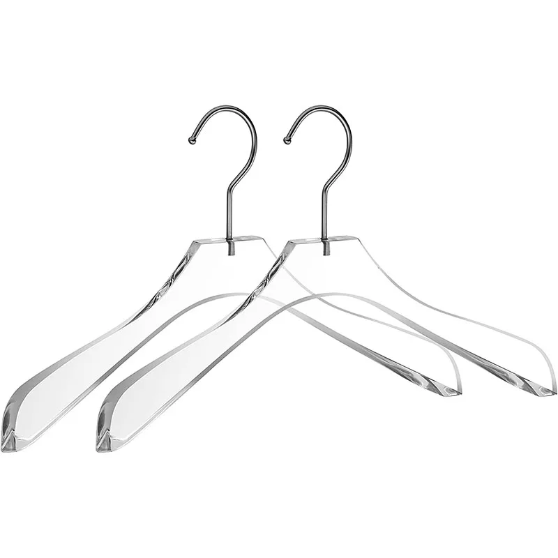 Clear Acrylic Clothing Curved Stylish Coat Adult Hangers for Dress Suit